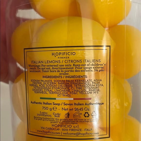 Italian Lemons Soap - Yellow - Picture 2 of 3